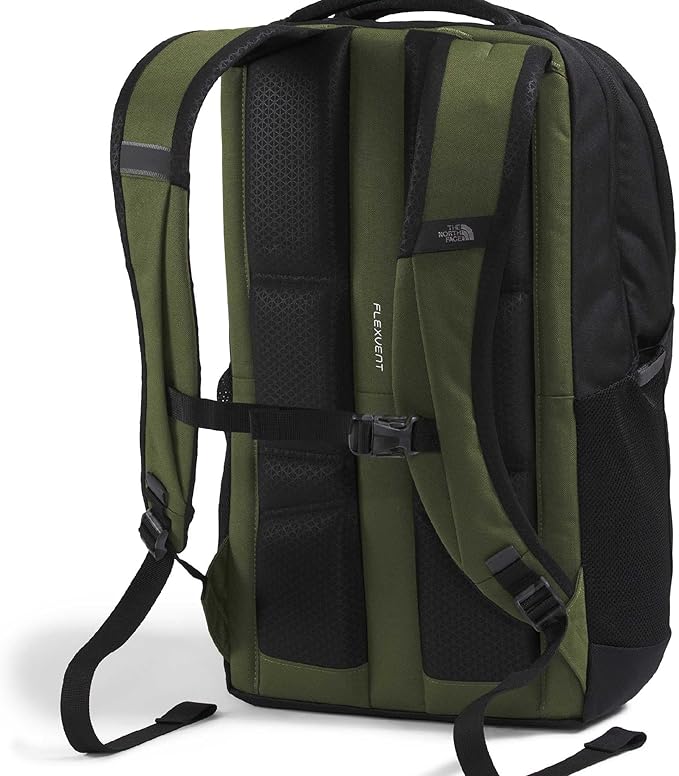The North Face Jester Everyday Laptop Backpack - Commuter Daypack, Water Repellent, Laptop Sleeve, Woodland Green/TNF Black/Honeyed Sand, One Size