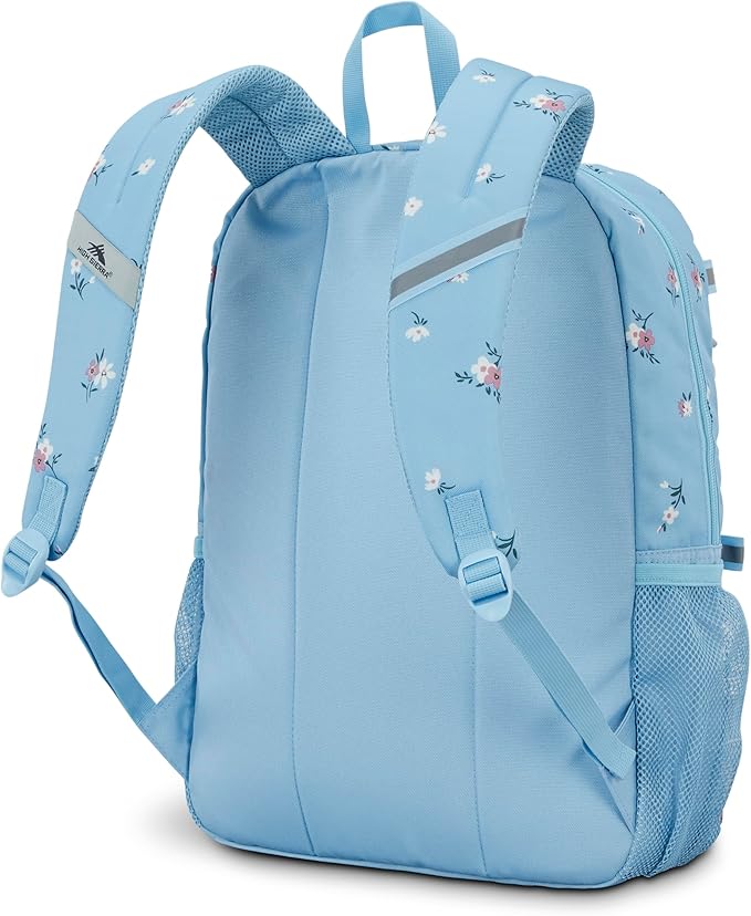 High Sierra Everclass Backpack - Travel or Work Laptop Bookbag with 360° Reflectivity, Dual Water Bottle Pockets & Fits Laptops Up To 15.6”, One Size, Floral Blue