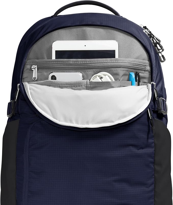 The North Face Router Everyday Laptop Backpack - Daypack, Water Repellent, Laptop Sleeve, Reflective Details, TNF Navy/TNF Black-NPF, One Size