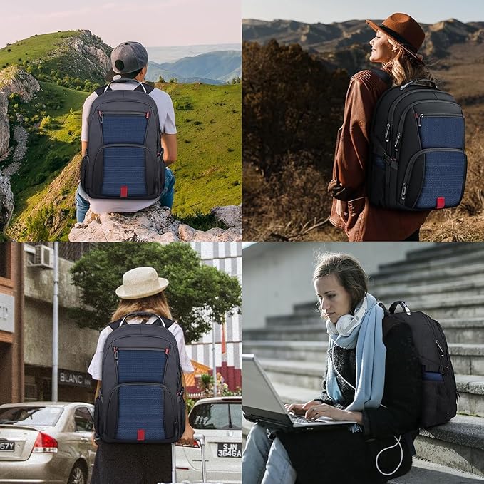 Extra Large Backpack, Travel Laptop Backpack, Sturdy TSA Water Resistant 17.3 Inch Backpacks, Anti Theft Business Computer Backpacks Gifts for Men Women, Blue