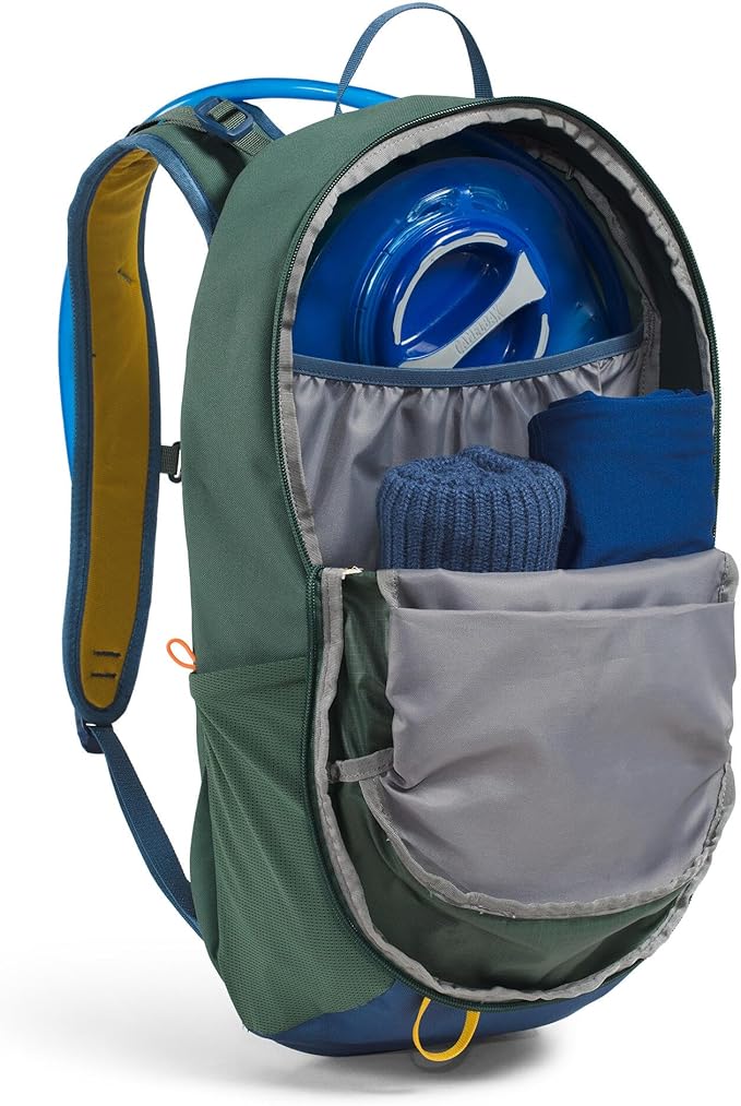 The North Face Basin 18 Liter Technical Daypack with Rain Cover - Unisex Backpack, Sternum Strap, Hiking Pole Attachment, Duck Green/Shady Blue, One Size