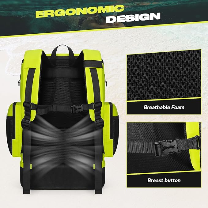 Maelstrom Swim Backpack 35L - Waterproof with Separate Shoe & Wet Compartment for Gym and Sports