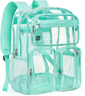 Vorspack Clear Backpack Heavy Duty - Large Clear Bookbag Transparent See Through Backpacks for College Work Festival - Mint Green