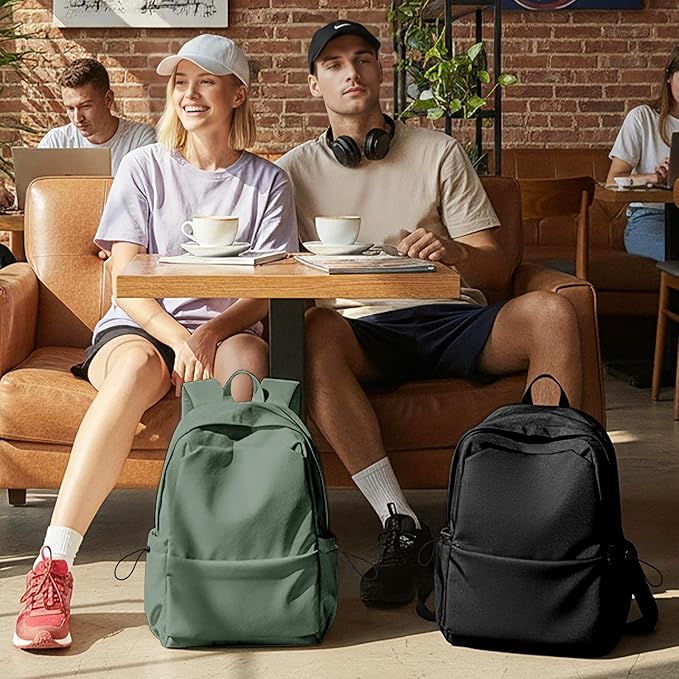 coofay Backpacks For School Bag School Backpack For College Backpacks Bookbag For Women Waterproof Gym Backpack For Men Book Bags Small Simple Backpack Olive Green