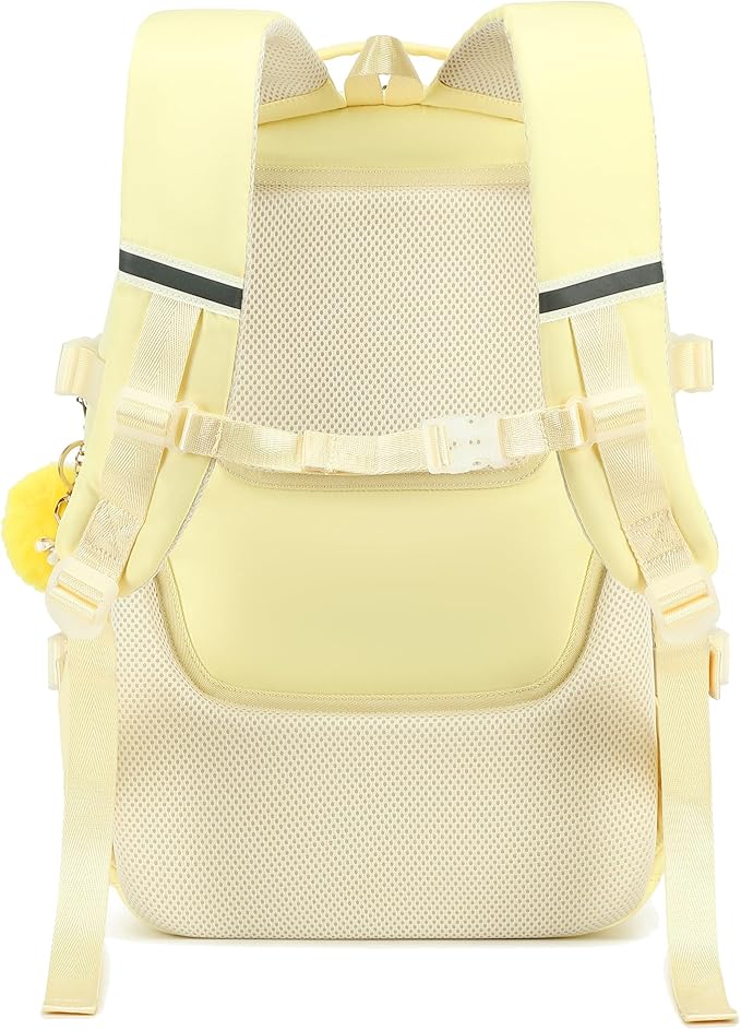 Backpack for Girls, 15.6 Inch Laptop School Bag Kids Kindergarten Elementary College Backpacks Large Bookbags for Teen Girl Women Students Casual Travel Daypacks (Yellow)