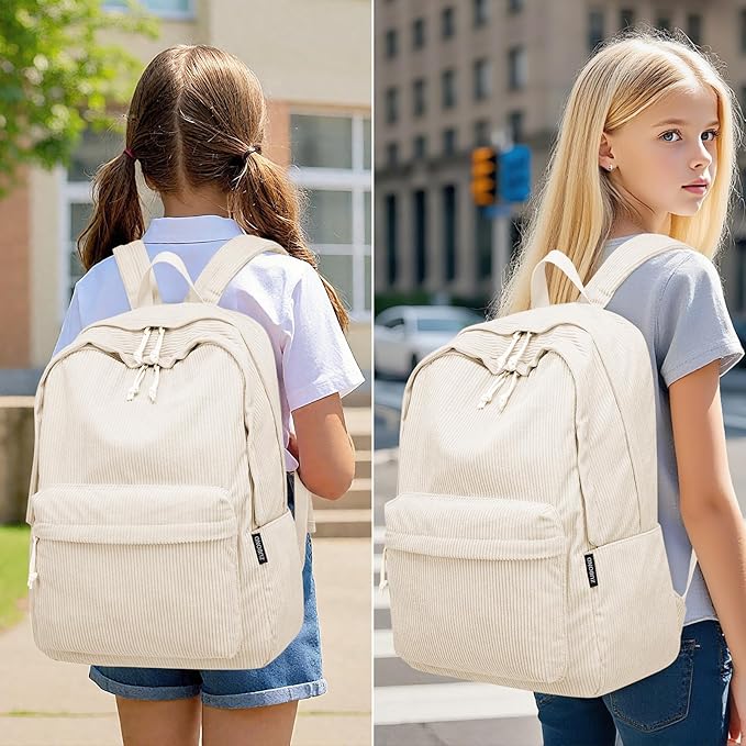 Backpack for School Girls and Boys, Lightweight School Bookbag for Teens, College Students Women & Men, Cute Large Laptop Backpack Fits 15.6 Inch Notebook (Machine Washable)
