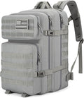 Tactical Backpack 45L Army Military Rucksack, Water Resistant MOLLE Pack, Large 3 Day Bug Out Bag for Men & Women, Durable Outdoor Gear for Hiking, Camping, Hunting, Travel (Grey)