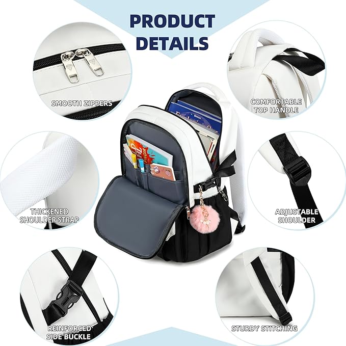Caoroky knight Travel Laptop Backpack for Women Girls Elementary High School Bag College Backpacks Waterproof Daypack Large Bookbags Purse for Teens Students Computer Bags 15.6 Inch-Blacknew