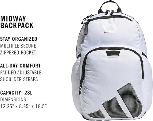 adidas Midway School Backpack – Bookbag for Laptop Work Travel, 28L
