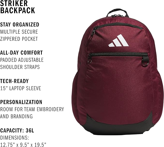 Striker Team Sports Backpack for soccer and more, workout bag for men and women