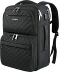 EMPSIGN Travel Backpack for Women, Large Carry On Backpack Airline Approved Personal Item, 17 inch TSA Friendly Laptop Backpack with USB Port, Casual Daypack for Weekender Business Hiking, Black