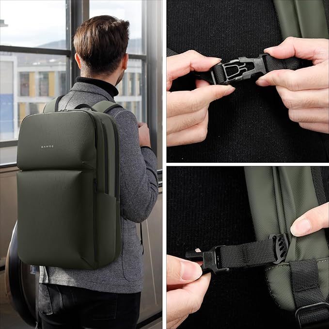 FUTURE AESTHETICS Smart Waterproof Travel Backpack Business Flight Approved Carry on Backpack for Men Women ，Large Capacity Laptop Backpack，Water Resistant Computer Backpack Fits 16 Inch Laptop(Green)