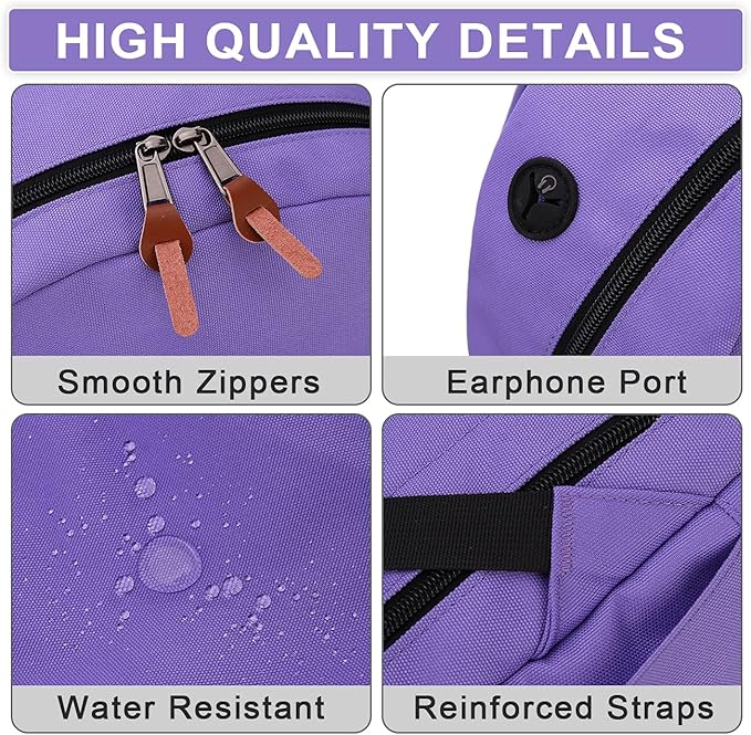 RAVUO School Backpack for Men Women, Water Resistant 15.6 inch Laptop Bag College Bookbag Casual Daypack Travel Rucksack