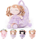 Gloveleya 3.5L Curly Hair Plush Figures Dress Backpack - Purple Star, 9 inches, 3.5 liters
