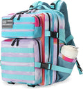 25L Tactical Military Backpack Small Travel Backpack for Men and Women Assault Pack Bug Out Bag Molle Daypack Gym Backpack with Bottle Holder (Rainbow Tie Dye)