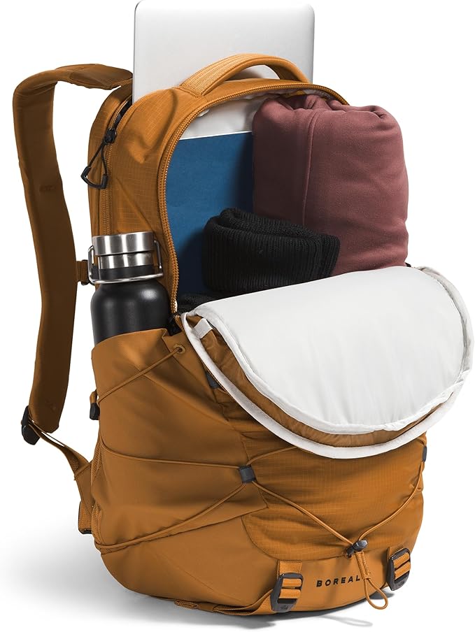 The North Face Borealis Commuter Laptop Backpack - Water Repellent, Laptop Sleeve, Large Main Compartment, Timber Tan/TNF Black, One Size