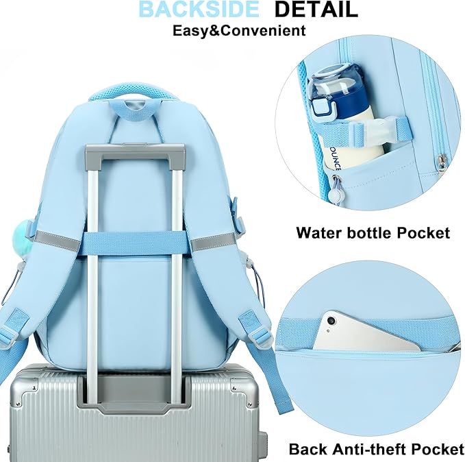 Laptop Backpack 15.6 Inch College Backpacks for Women,School Backpack for Girls, Anti Theft Travel Daypack Bookbags (Blue)