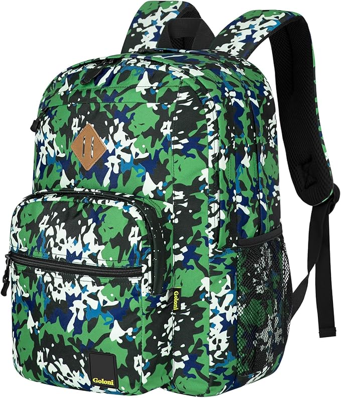 Goloni Lightweight Laptop Backpack 1.1Lbs, 36L Wear-Resistant Water Resistant Backpack with Laptop Compartment for Men Women, College Work Travel Bookbag,Green Camo