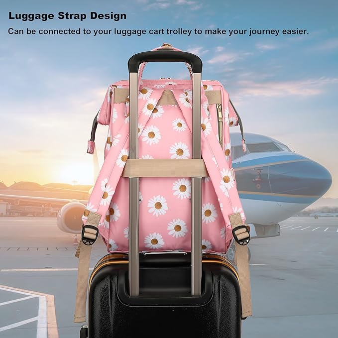 Laptop Backpack for Women Men, 15.6 inch College School Backpack Bookbag for Work/School/Travel/Business (Daisy Pink)
