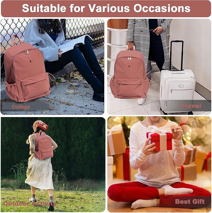 ESVAN Personalized Gifts Backpack Canvas Linen Nylon 17 inch Laptop Bag for Women Casual College