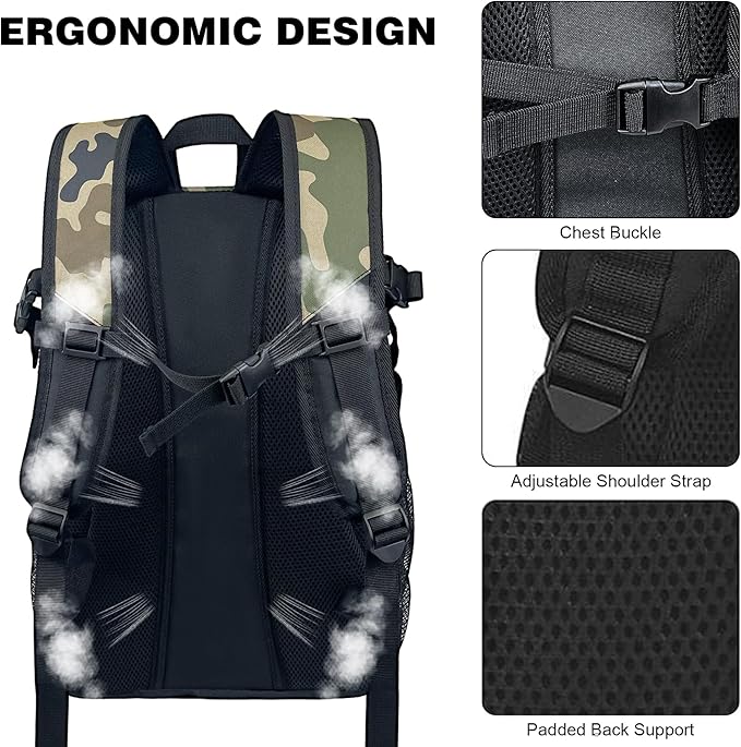 WOLT Basketball Backpack Large Sports Bag with Separate Ball Holder & Shoes Compartment, Best for Basketball, Soccer,Gym