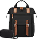 LOVEVOOK Laptop Backpack for Women, Teacher Nurse Bag Work Travel Computer Backpacks Purse,Water Resistant Daypack, 15.6 inch Black Brown