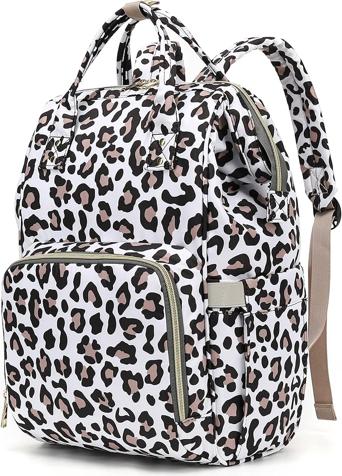 Leopard Laptop Backpack for Women Men, 15.6 inch College School Backpack Bookbag for Work/School/Travel/Business