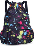 Drawstring Backpack for Women Drawstring Gym Bag Water Resistant Small Cinch Sack Pull String Backpack Bag (Tie-dye)