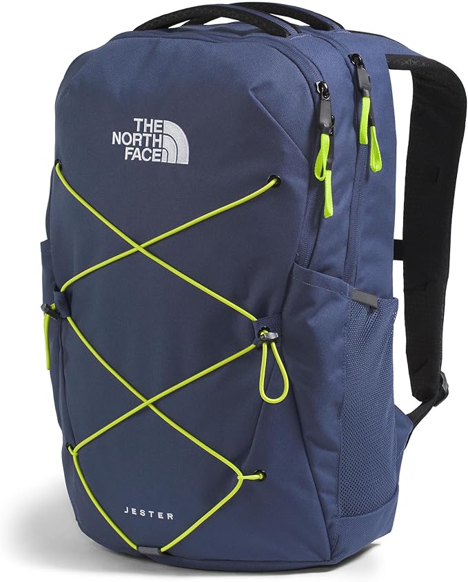 The North Face Jester Everyday Laptop Backpack - Commuter Daypack, Water Repellent, Laptop Sleeve, Lunar Blue/Fizz Lime, One Size