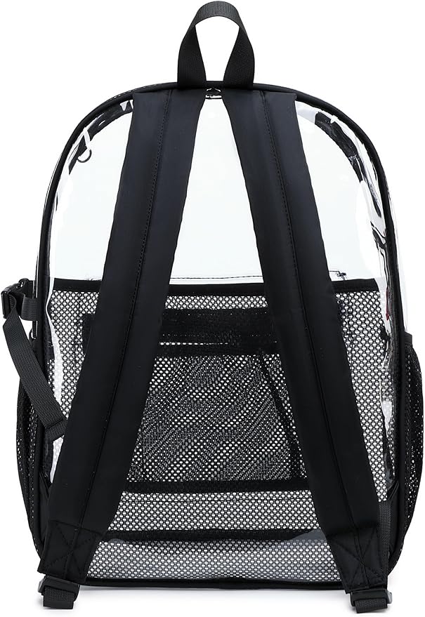 BTOOP Clear Backpack Heavy Duty Transparent Backpack 17" See Through Bookbag for College Work Festival Security with Padded Strap Large Capacity Purple