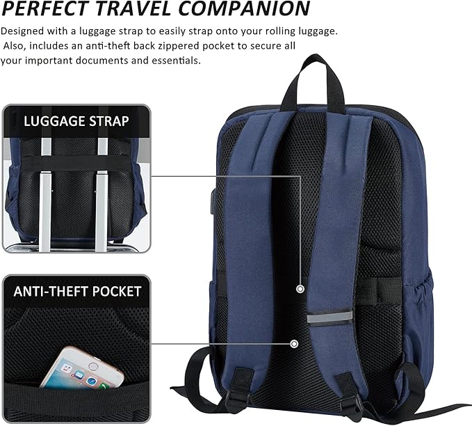 MAXTOP Laptop Backpack Bookbag Backpack with USB Charging Port Anti-Theft[Water Resistant] Work College Business Travel Computer Backpack for Men Women Fits up to 16" Notebook