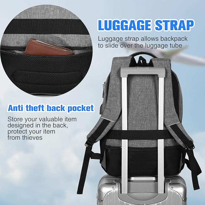 Paude Travel Backpack for Men and Women,17.3 inch School Backpack for Teens,Laptop Backpack with USB Charging port for Business College Trip