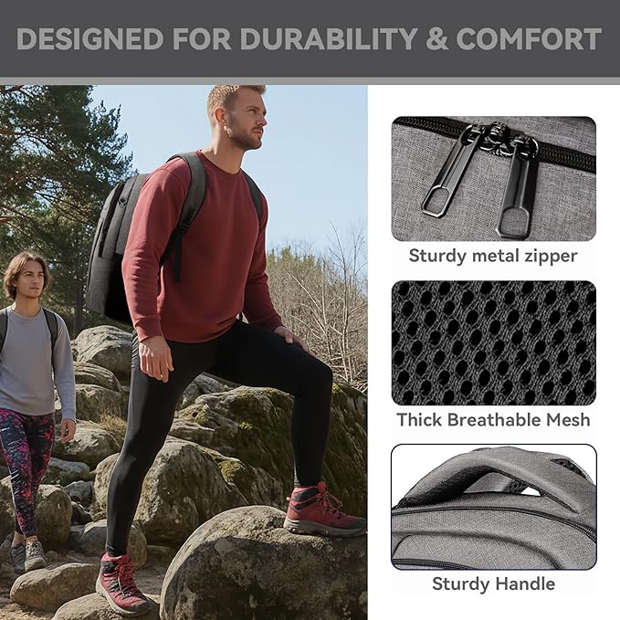 Travel Backpack, 17 Inch Laptop Backpack Airline Approved, Business Anti Theft Slim Sturdy Work Computer College High School Backpack Bag Fits 17.3 Inch Notebook for Men Women, Grey