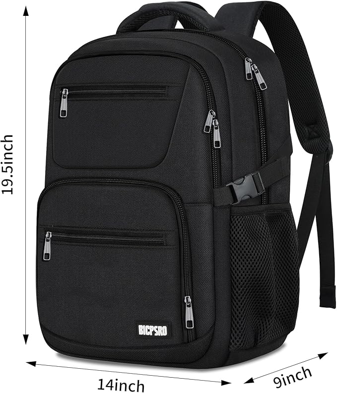 Backpack for Men Women, School Backpack for Boys Girls Teens, Work Business College Backpacks with Reinforced Straps, Black Student Bookbag Fits 17.3 Inch Laptop with Reinforced Straps, Gifts
