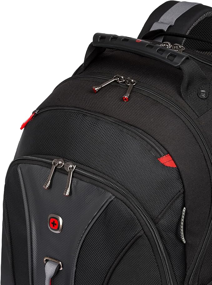 Wenger Legacy 16 inch Laptop Backpack, Men's and Women's Laptop Bag, Black/Gray, One Size