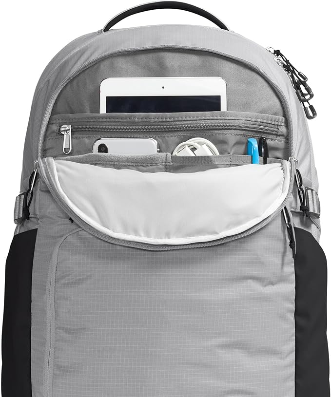 The North Face Router Everyday Laptop Backpack - Daypack, Water Repellent, Laptop Sleeve, Reflective Details, Meld Grey/TNF Black-NPF, One Size