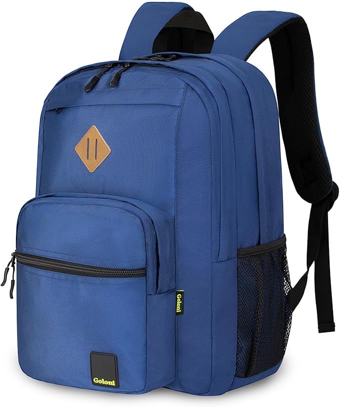 Goloni Lightweight Laptop Backpack 1.1Lbs, 36L Wear-Resistant Water Resistant Backpack with Laptop Compartment for Men Women, College Work Travel Bookbag,Blue