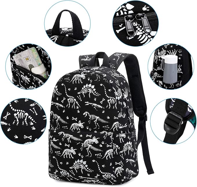 LEDAOU Kids School Backpack with Lunch Box for Boy Kindergarten BookBag School Bag Preschool Kindergarten Toddler Backpack (Luminous)