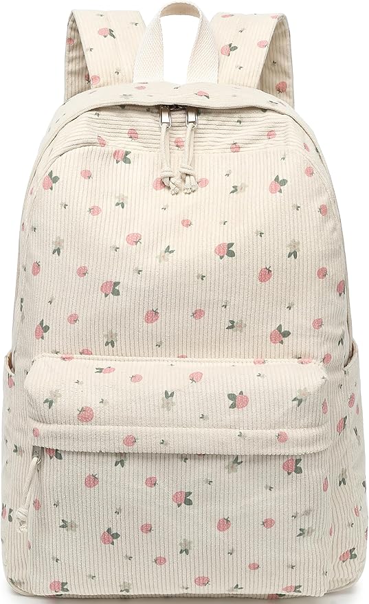 BTOOP School Backpack for Teens Large Corduroy Bookbag Lightweight 15.6 inch Laptop Bag for Girls Women Casual High School College