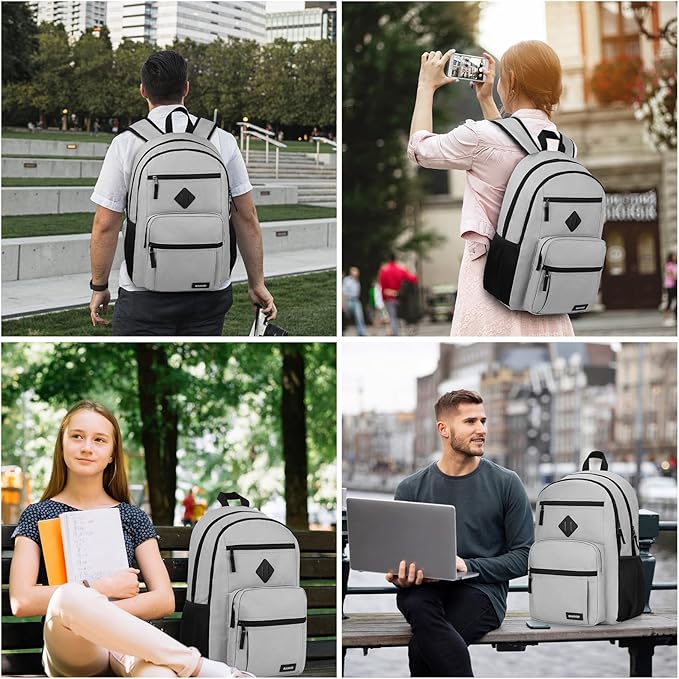 BIKROD Backpack for Men and Women, Lightweight Casual School Backpack for Teens Boys and Girls, Daily-use Travel Laptop Backpack Fits 15.6 Inch Notebook, High School Bookbag