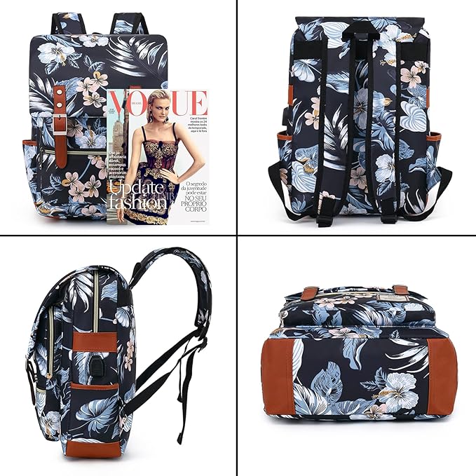YGR Floral Laptop Backpack for Women, Female, School, Travel, Business, Outdoor Sports, Office, Work