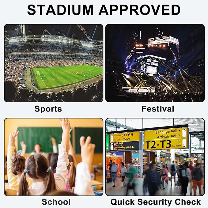 BTOOP Clear Mini Backpack for Stadium Events 12x12x6 Small Transparent Backpacks Plastic See Through Clear Bag for Concerts Work Festival Security Travel