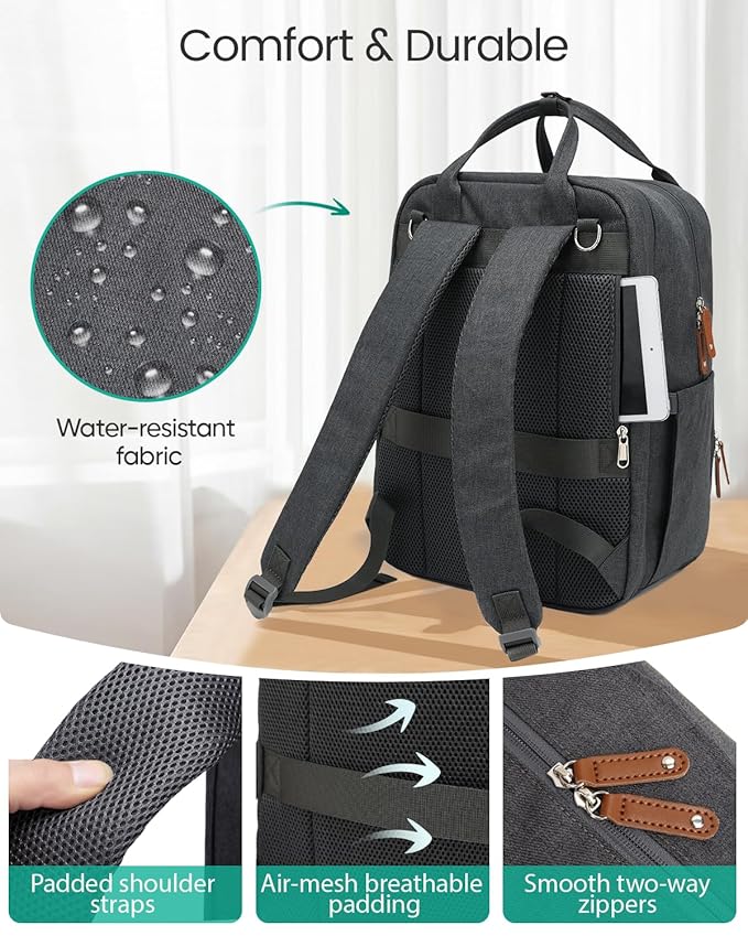 Extra Large Diaper Bag Backpack for Two Kids Twins - Expandable Baby Bag (26-36L), Dual Big Compartments - Includes Changing Pad & Stroller Straps, Unisex Dark Grey