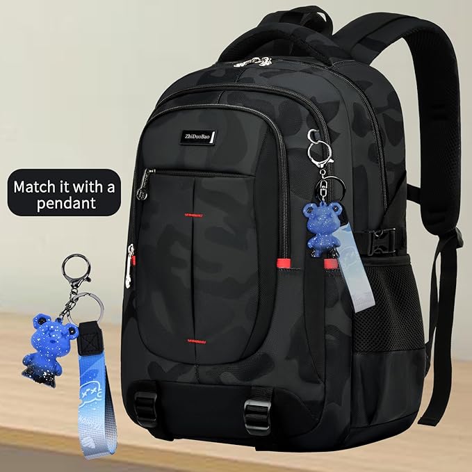 schoolbags for Middle school and high school student，high-capacity camo bookbags for Teens boys，Water Resistant Anti Theft Travel backpack with Computer compartment Fits 15.6 Inch Laptop