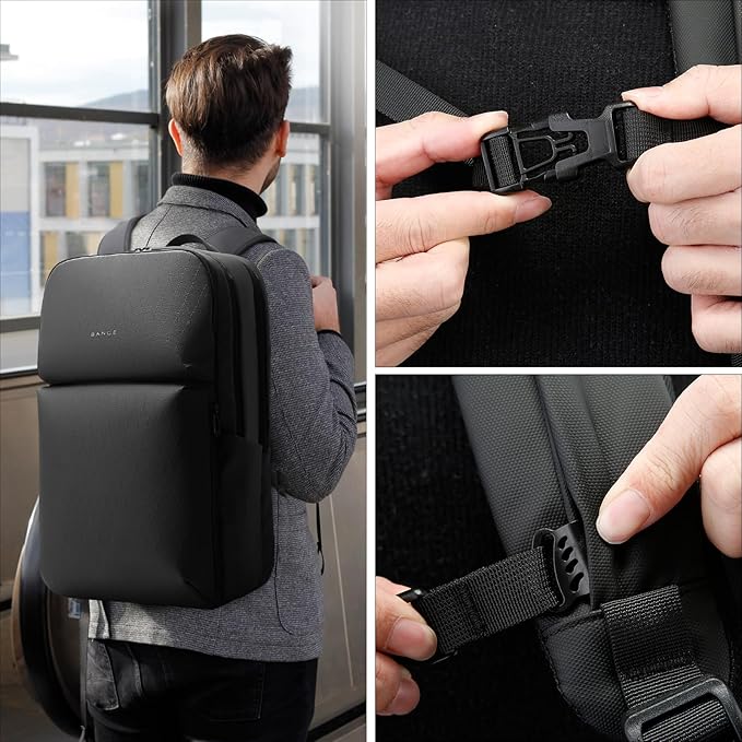 FUTURE AESTHETICS Smart Waterproof Travel Backpack Business Flight Approved Carry on Backpack for Men Women ，Large Capacity Laptop Backpack，Water Resistant Computer Backpack Fits 16 Inch Laptop（Black）