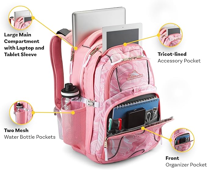 High Sierra Swerve Laptop Backpack, Crimson/Black, One Size