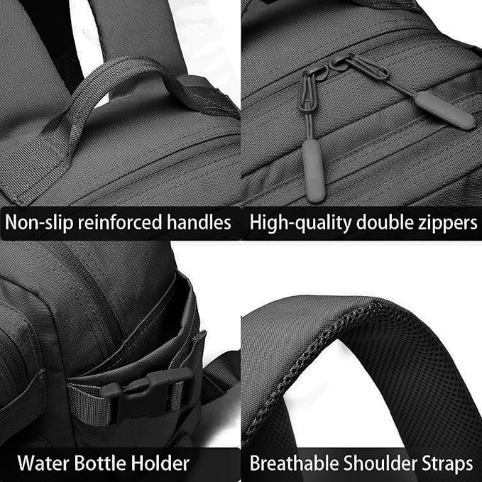 Mini Tactical Backpack for Men and Women, 9L Small Molle Backpack for Woman Military Backpacks for Gym, Hiking, Daily, Travel, Camping (Black)