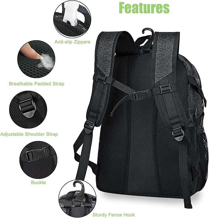Soccer Backpack for Men and Women,Sports Bag with Ball Compartment,Gym Backpack with Shoe Compartment