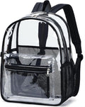 BTOOP Clear Backpack Heavy Duty Transparent Backpack 17" See Through Bookbag for College Work Festival Security with Padded Strap Large Capacity Purple