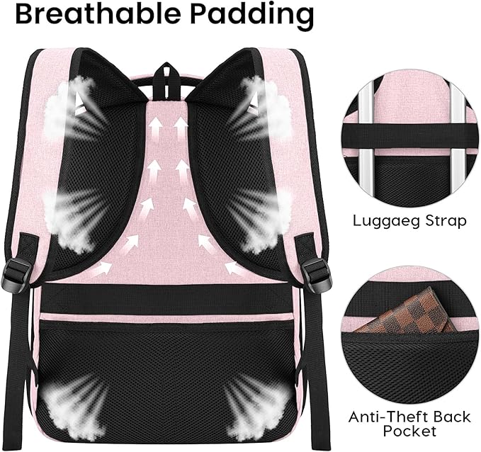BIKROD Backpack for Girls Women, School Backpack for Teen Boys, Lightweight Casual High School Bookbag, Daily-use Travel Laptop Backpack with USB Charging Port Fits 15.6 Inch Notebook